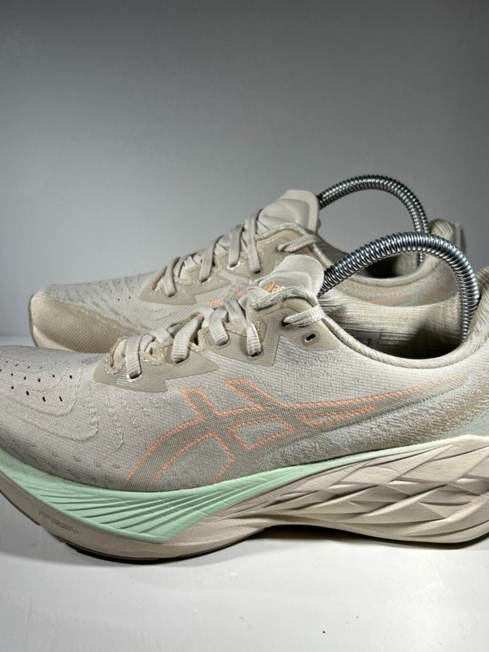 Asics Novablast 4 Womens Running Shoes Size 9 Beige Walking Sneakers USED TWICE